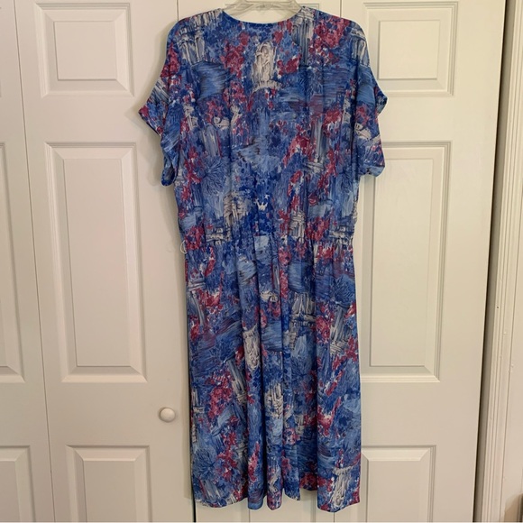 Haband for Her Vintage Summer Short Sleeve Dress Pearl Buttons size 24W.  M1 - Picture 3 of 12